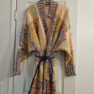 Misha & Puff Marl Split Cardigan in Blue Violet Wave